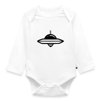 fliegende Untertasse - Baby Bio-Langarm-Body - Weiß - Vorne