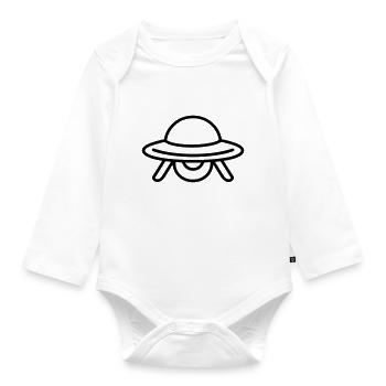 fliegende Untertasse - Baby Bio-Langarm-Body - Weiß - Vorne