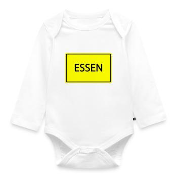 Town sign Essen - Organic Longsleeve Baby Bodysuit - white - Front