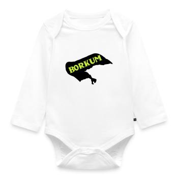 Borkum Island - Organic Longsleeve Baby Bodysuit - white - Front