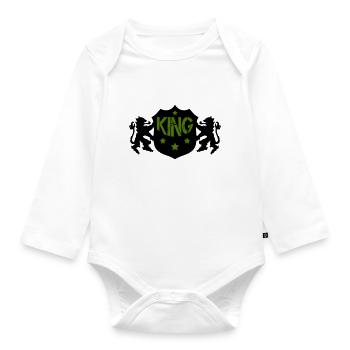 King - Organic Longsleeve Baby Bodysuit - white - Front