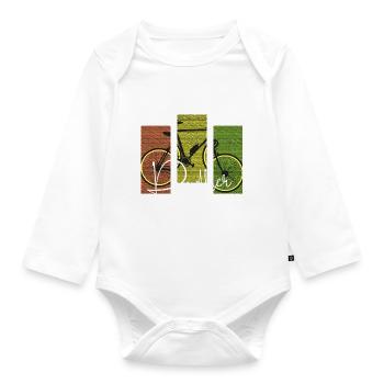 praktisch nie radlos Radlershirt Radler Spruch Rad - Baby Bio-Langarm-Body - Weiß - Vorne