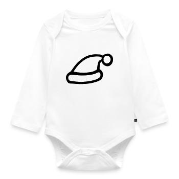 Christmas hat - Organic Longsleeve Baby Bodysuit - white - Front