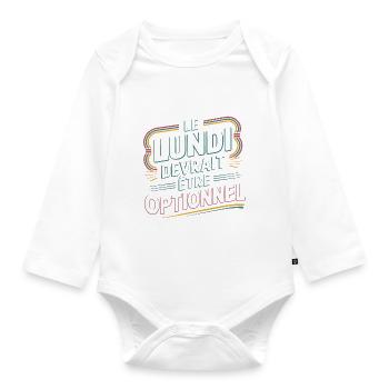 Le lundi devrait être optionnel - Body Bébé bio manches longues - blanc - Devant