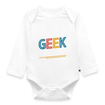 Le meilleur geek du monde - Body Bébé bio manches longues - blanc - Devant