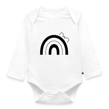 Regenbogen - Baby Bio-Langarm-Body - Weiß - Vorne