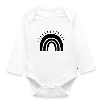 Regenbogen - Baby Bio-Langarm-Body - Weiß - Vorne