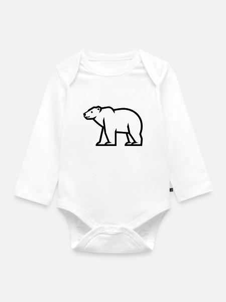 Ours polaire - Body Bébé bio manches longues - blanc