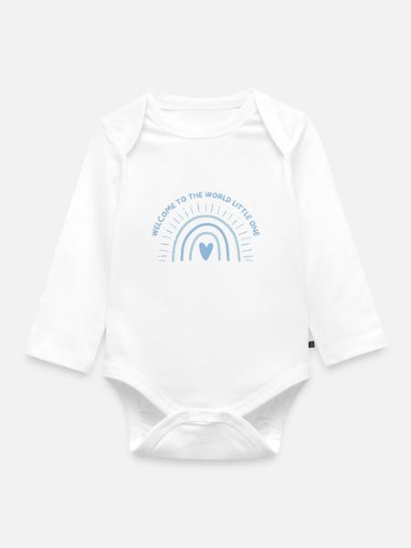 Welcome to the world little one | baby Geschenk - Baby Bio-Langarm-Body - Weiß