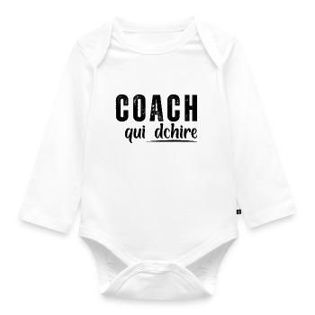 Coach Who - Organic Longsleeve Baby Bodysuit - white - Front