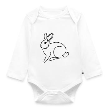 Rabbit - Organic Longsleeve Baby Bodysuit - white - Front