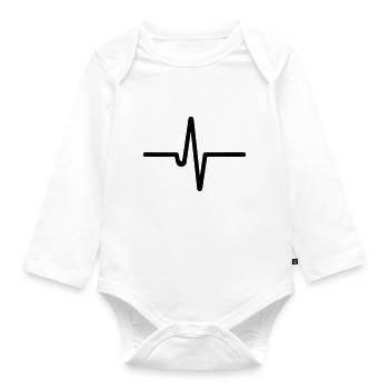 Heartbeat, pulse - Organic Longsleeve Baby Bodysuit - white - Front