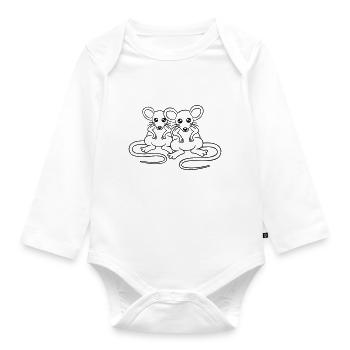 Two Nasty Mice Angry Frustrated Sour Aggressive - Organic Longsleeve Baby Bodysuit - white - Front