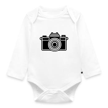 Kamera - Baby Bio-Langarm-Body - Weiß - Vorne