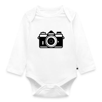 Camera - Organic Longsleeve Baby Bodysuit - white - Front