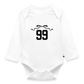 Nummer 99 Knoten - 99. Jahrestag - Baby Bio-Langarm-Body - Weiß - Vorne