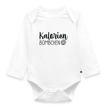Kalorien Bömbchen 🍩💣 - Baby Bio-Langarm-Body - Weiß - Vorne