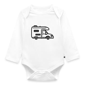 Wohnmobil - Baby Bio-Langarm-Body - Weiß - Vorne