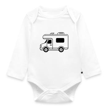 Wohnmobil - Baby Bio-Langarm-Body - Weiß - Vorne