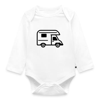 Wohnmobil - Baby Bio-Langarm-Body - Weiß - Vorne