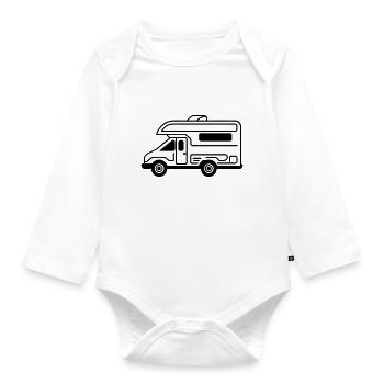 Wohnmobil - Baby Bio-Langarm-Body - Weiß - Vorne