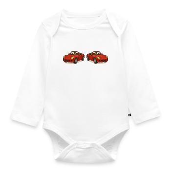 auto cabrio 2 - Baby Bio-Langarm-Body - Weiß - Vorne