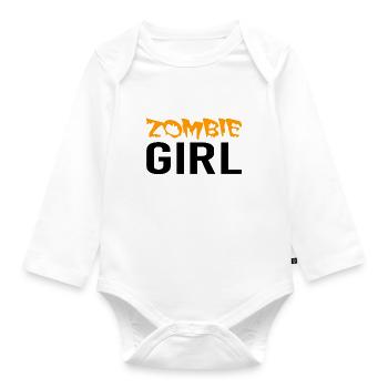 Zombie Girl - Halloween - Witch - Pumpkin - Horror - Organic Longsleeve Baby Bodysuit - white - Front