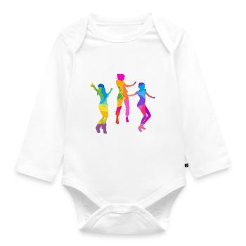 dancer,dance,illustration,colorful,graffiti - Organic Longsleeve Baby Bodysuit - white - Front
