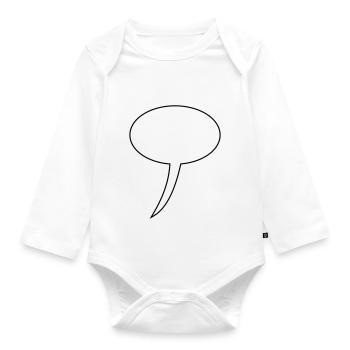 Speech Bubble Design Long - Organic Longsleeve Baby Bodysuit - white - Front