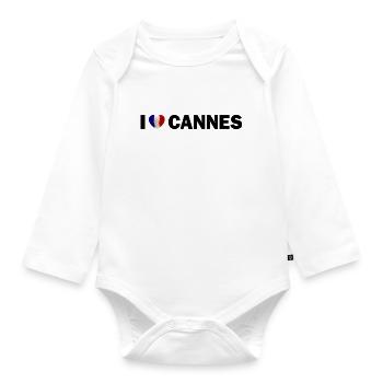 J’adore Cannes France - Body Bébé bio manches longues - blanc - Devant