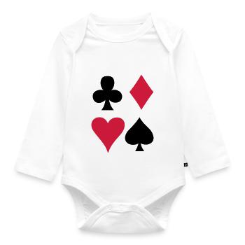 Card game - Playing Card - Organic Longsleeve Baby Bodysuit - white - Front