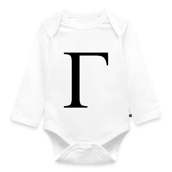 gamma greek - Organic Longsleeve Baby Bodysuit - white - Front