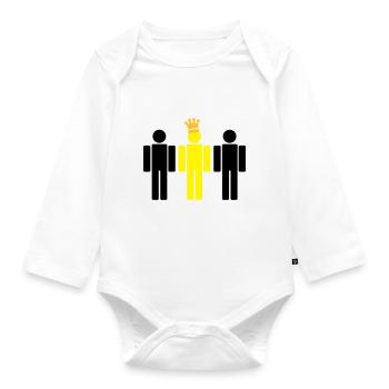 the king 3c - Organic Longsleeve Baby Bodysuit - white - Front