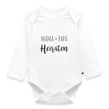 mama und papa heiraten - Baby Bio-Langarm-Body - Weiß - Vorne