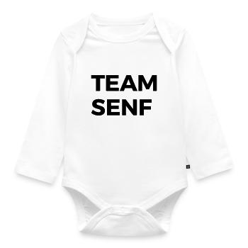 TEAM SENF - Baby Bio-Langarm-Body - Weiß - Vorne