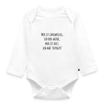 Langweilig Usw (Amatic SC/schwarz) - Baby Bio-Langarm-Body - Weiß - Vorne