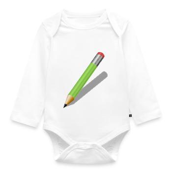 pencil - Organic Longsleeve Baby Bodysuit - white - Front
