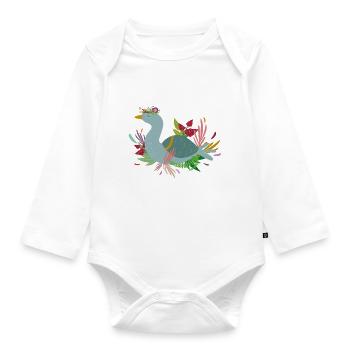 Pretty goose - Baby Bio-Langarm-Body - Weiß - Vorne