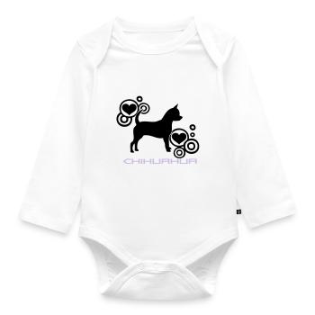 chihuahua_hearts1 - Body Bébé bio manches longues - blanc - Devant