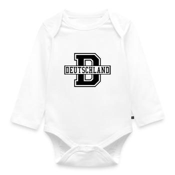 Germany D College Style - Organic Longsleeve Baby Bodysuit - white - Front