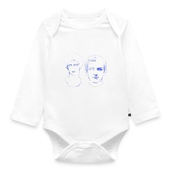 Eternal Love - Liebespaar forever in Marmor - Baby Bio-Langarm-Body - Weiß - Vorne
