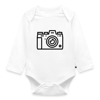 Camera Photo Digital Camera Camera Gift - Organic Longsleeve Baby Bodysuit - white - Front