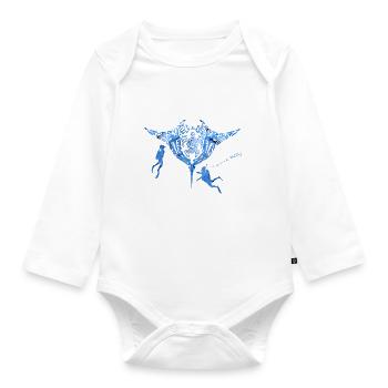World of silence - Organic Longsleeve Baby Bodysuit - white - Front