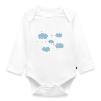 Nuages & Etoiles - Body Bébé bio manches longues - blanc - Devant