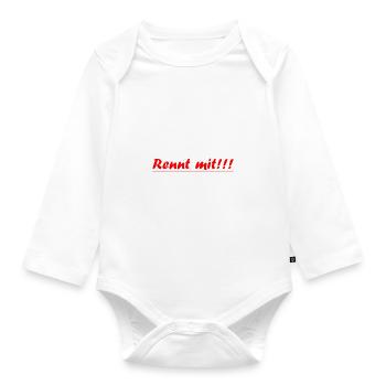 Should you see me running - Run with - Lazy - Organic Longsleeve Baby Bodysuit - white - Front