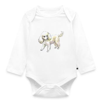 Pudel - Baby Bio-Langarm-Body - Weiß - Vorne