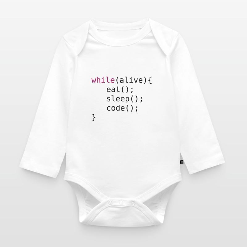 Funny code source code Organic Longsleeve Baby Bodysuit