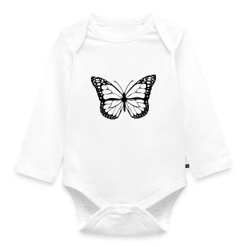 PAPILLON - Body Bébé bio manches longues - blanc - Devant