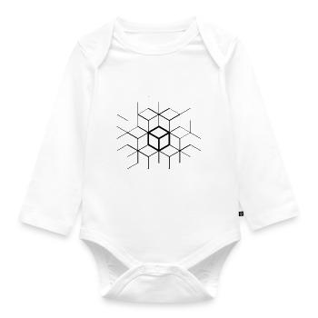 Cubes asymétriques - Body Bébé bio manches longues - blanc - Devant