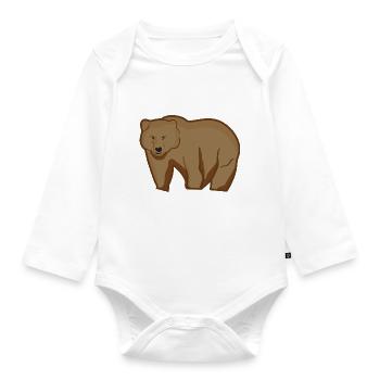 Grizzly Bear - Organic Longsleeve Baby Bodysuit - white - Front